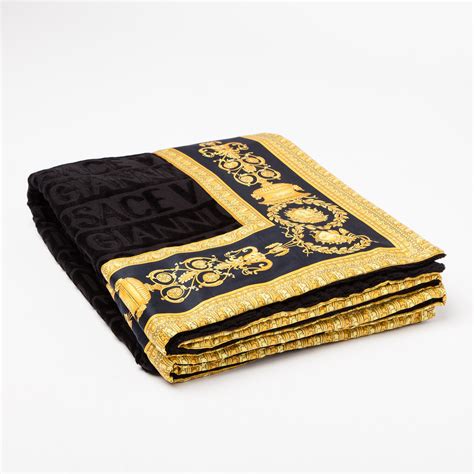 versace black beach towel|Versace prayer mat.